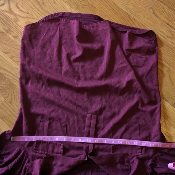 Skies are Blue XL Maroon Collared Tunic Shirt w/ Roll Up Sleeves‎ - Picture 7 of 10